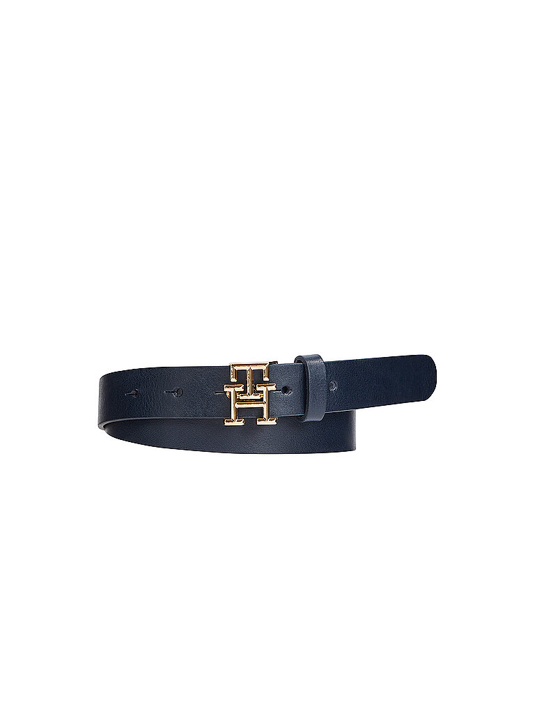 Ceinture en cuir bleu marine 100