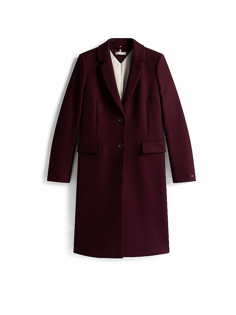 Manteau en laine rouge foncé 36