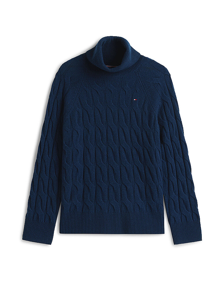 Pull à col roulé bleu marine XL