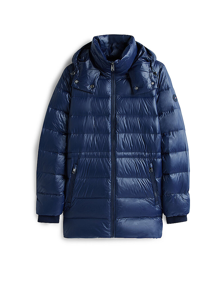 TOMMY+HILFIGER+Manteau+matelasse+en+duvet+bleu+marine+|+XS