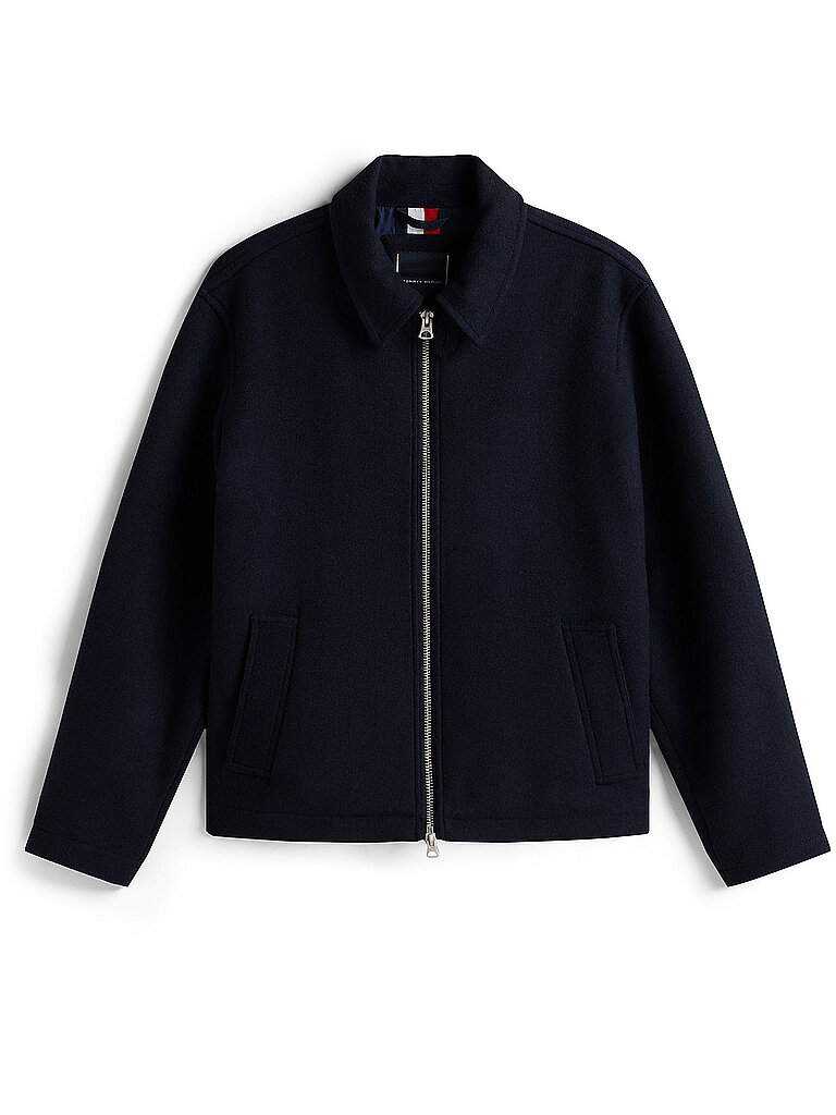 TOMMY+HILFIGER+Veste+en+laine+bleu+|+S