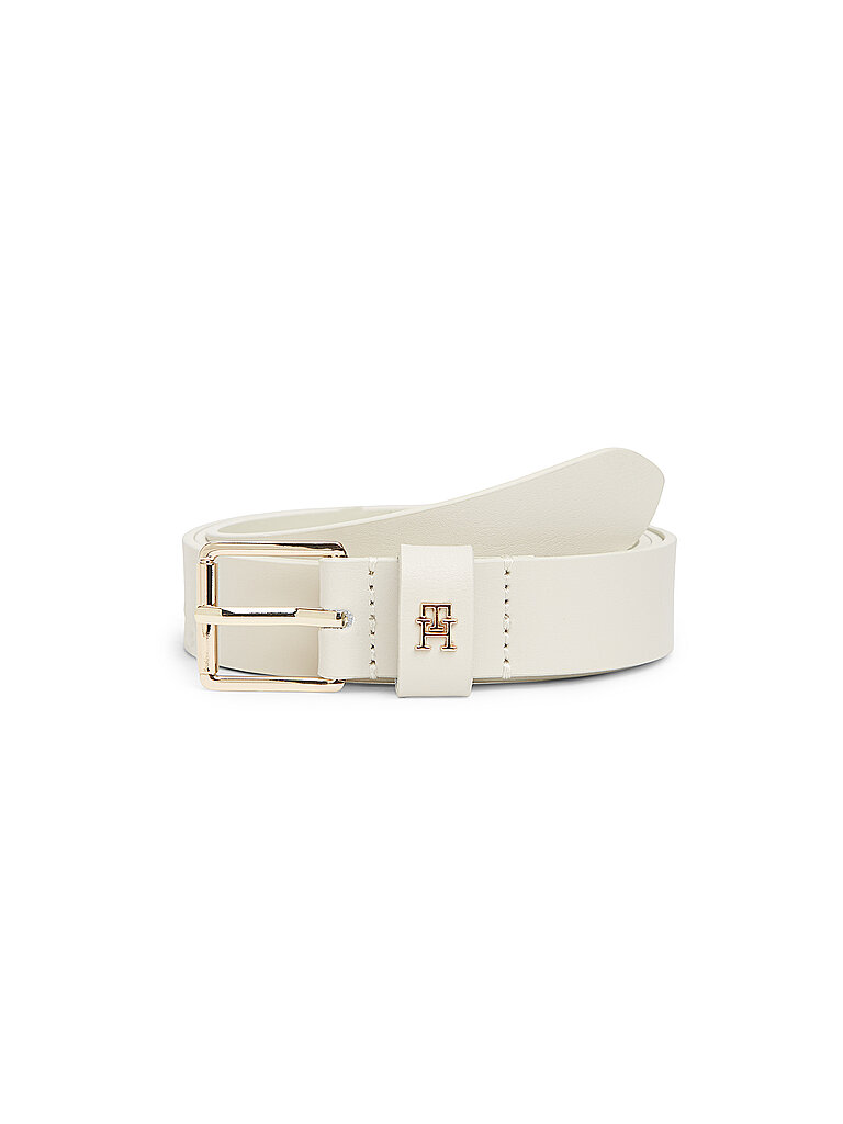 Ceinture en cuir TH SQUARE blanc 80