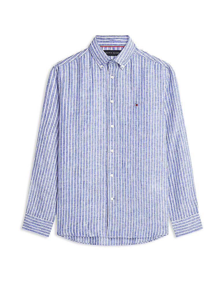 Chemise en lin bleu XL