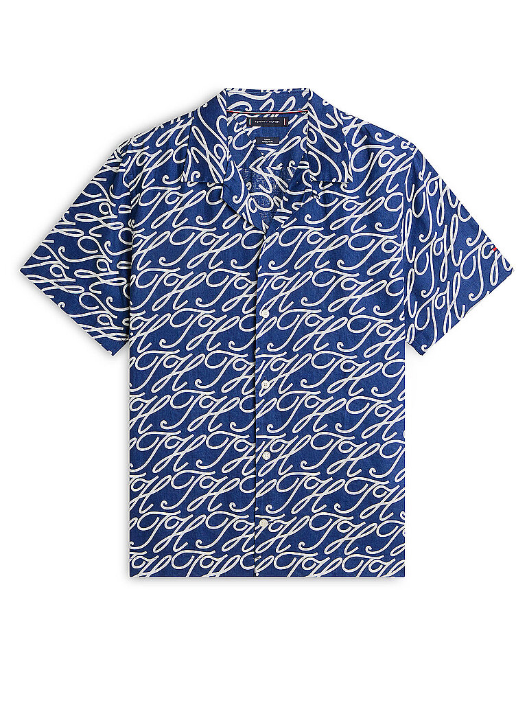 Chemise en lin bleu XXL