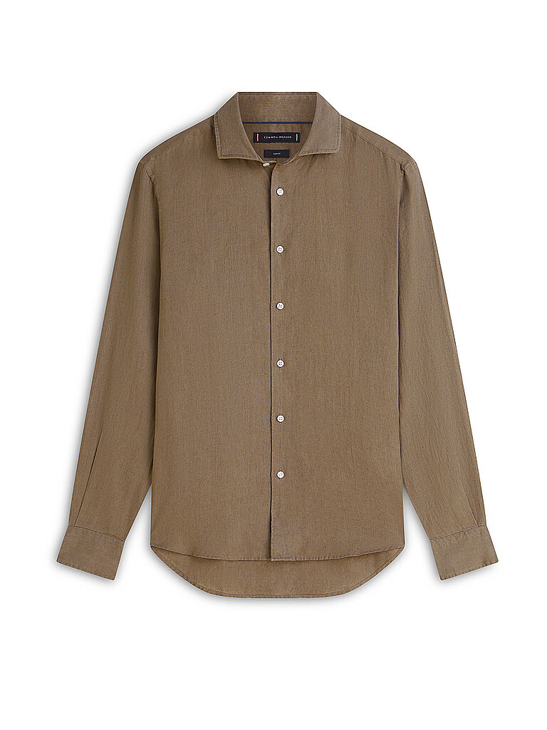 Chemise en lin olive M