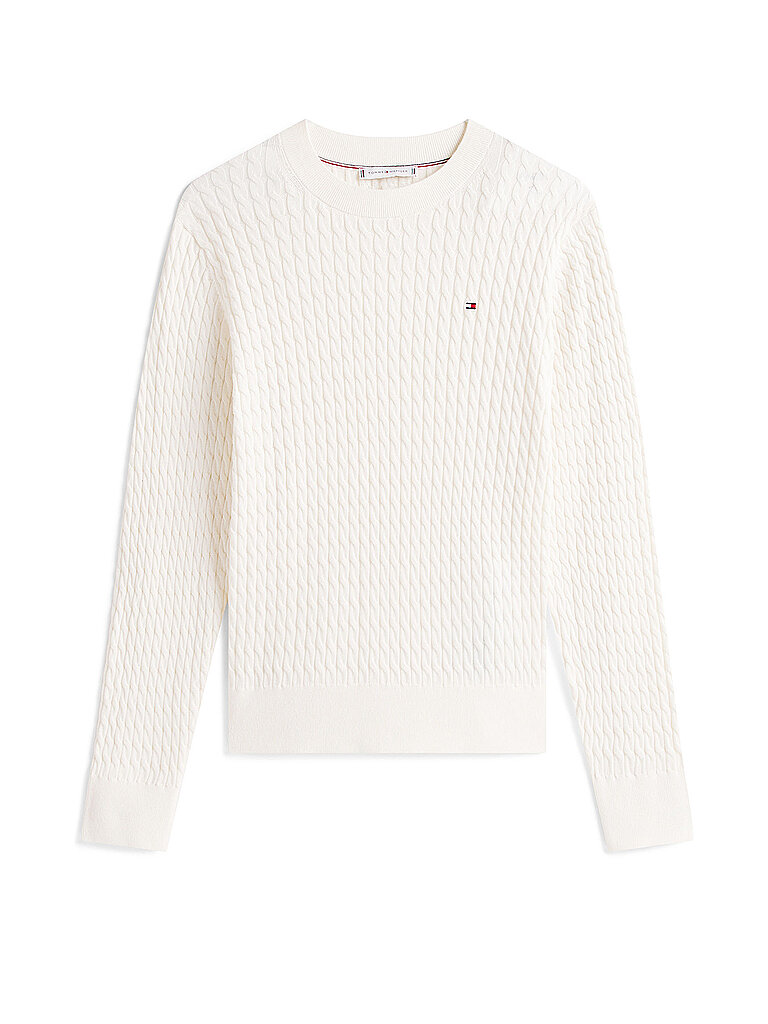 Pull droit maille câble en coton