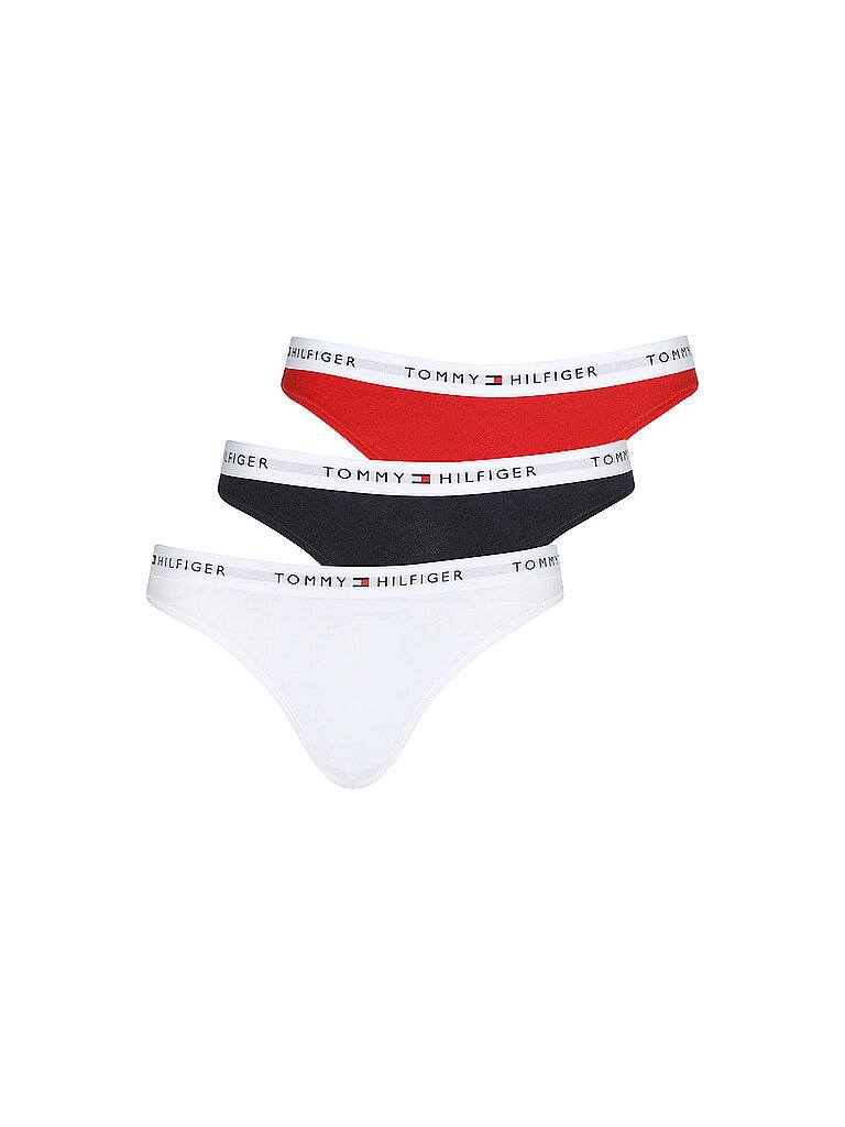 Slips lot de 3 white / navy / red blanc S