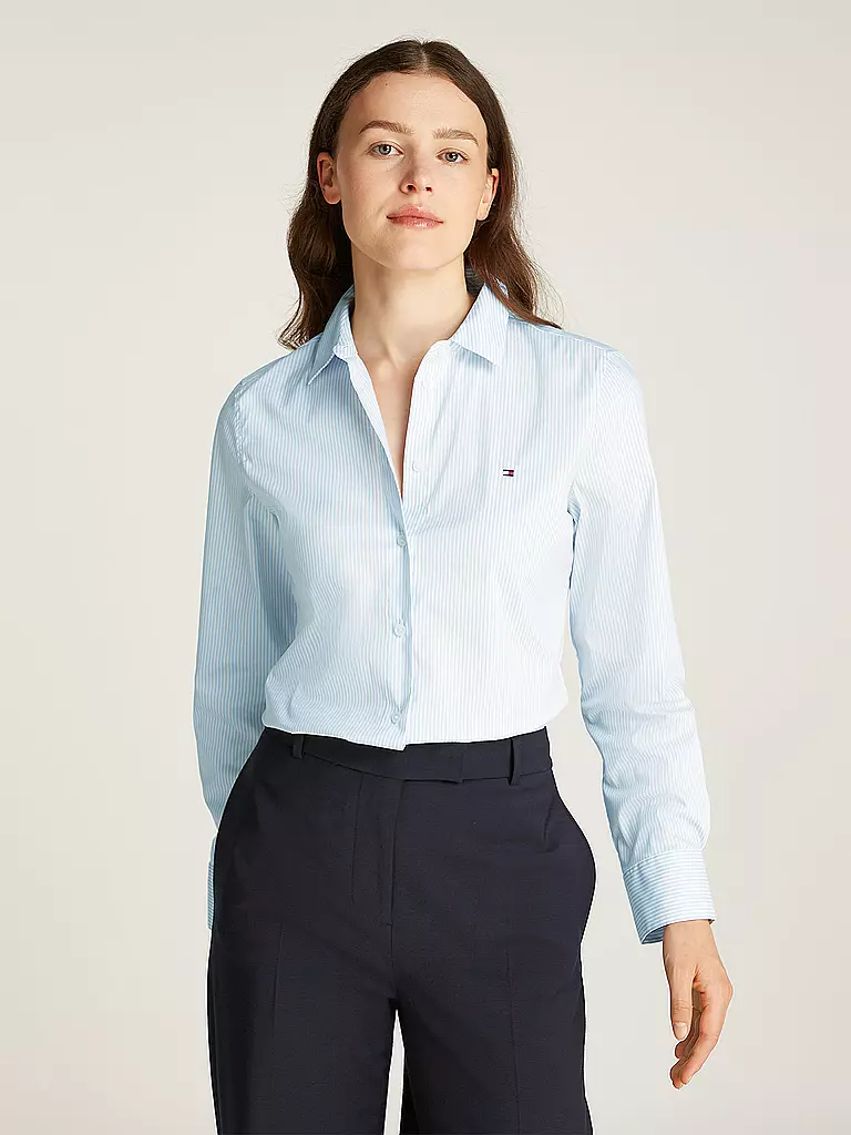 TOMMY HILFIGER | Bluse Regular Fit | Bleu clair