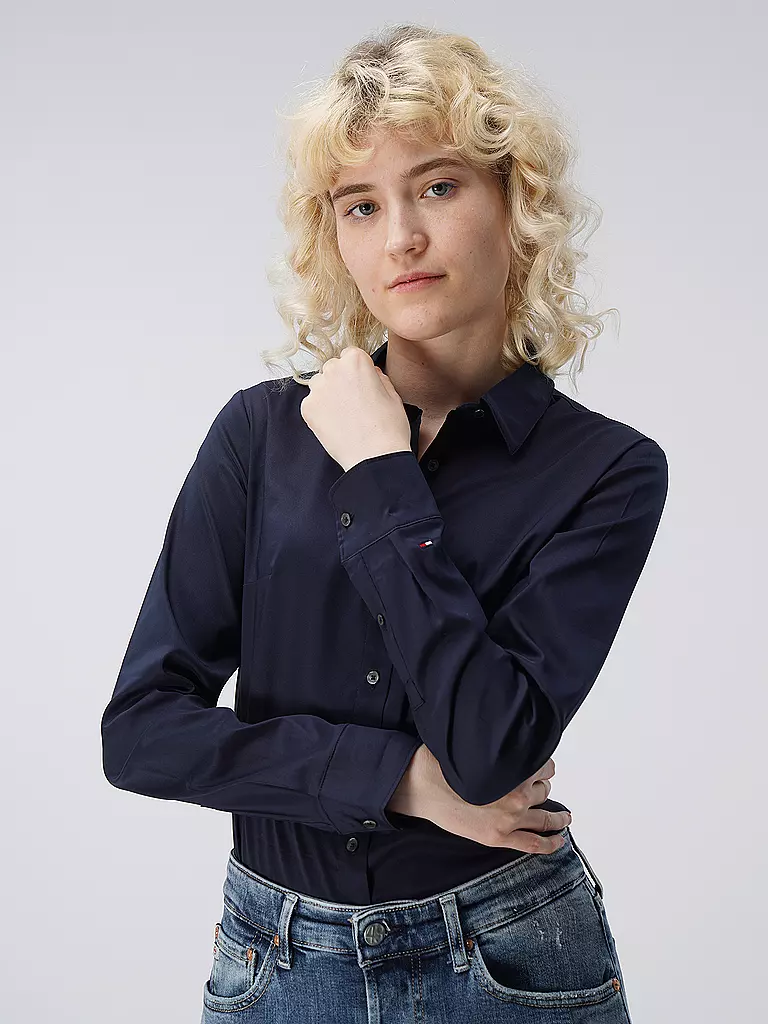 TOMMY HILFIGER | Bluse Slim Fit | Bleu