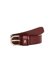 TOMMY HILFIGER | Ceinture en cuir ESSENTIAL | Rouge foncé