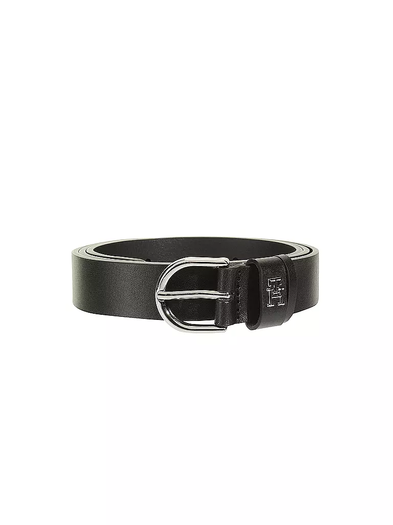 TOMMY HILFIGER | Ceinture en cuir TH TIMELESS | schwarz