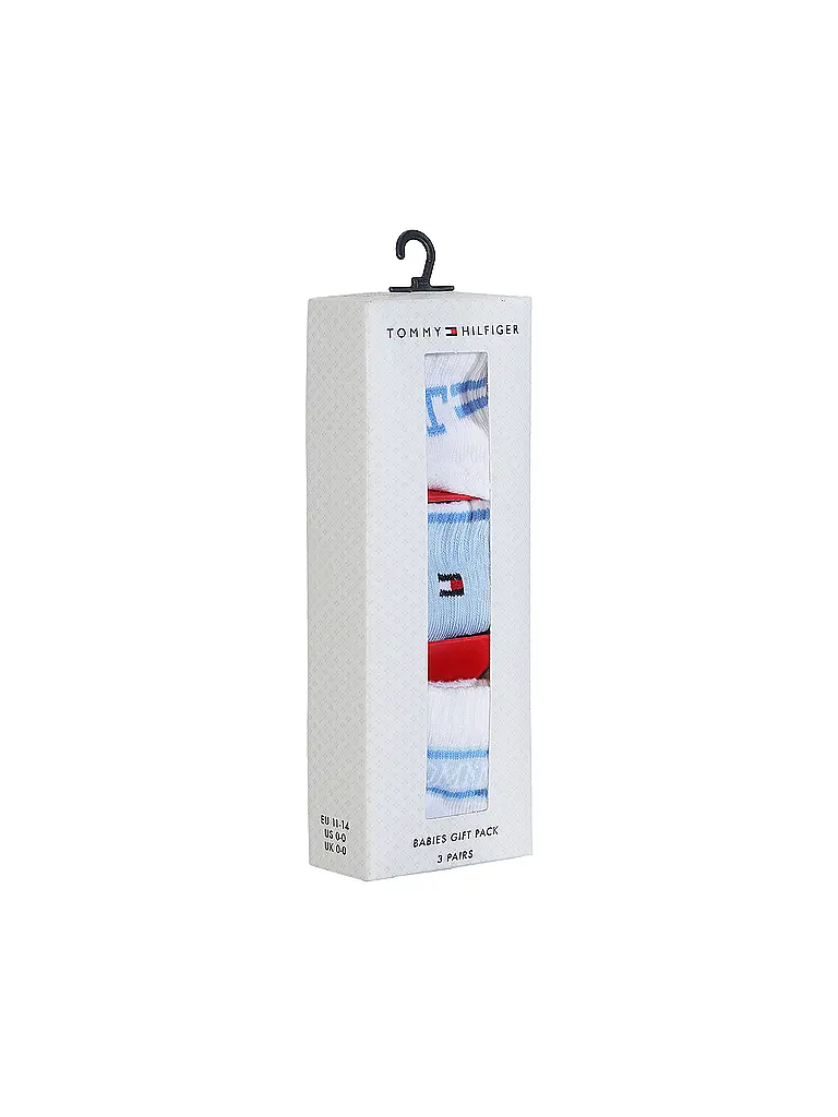 TOMMY HILFIGER | Chaussettes bébé garçon, lot de 3, bleu clair | 