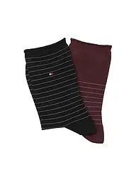 TOMMY HILFIGER | Chaussettes lot de 2 marine | Rouge foncé