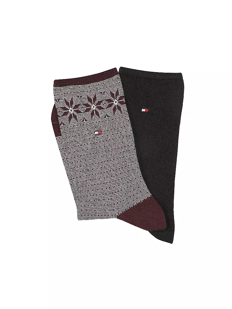 TOMMY HILFIGER | Chaussettes lot de 2 bordeaux | dunkelrot