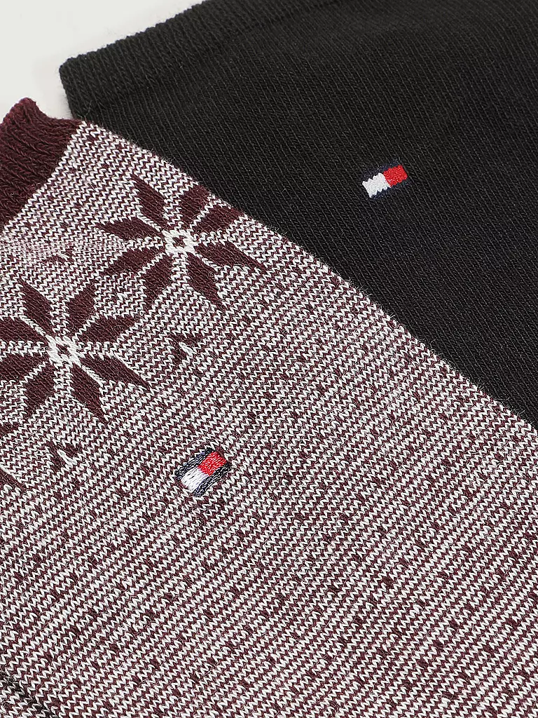 TOMMY HILFIGER | Chaussettes lot de 2 bordeaux | dunkelrot