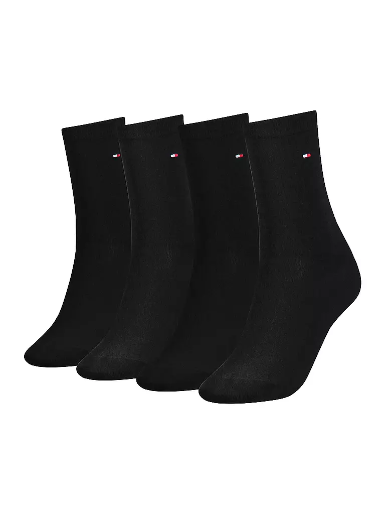 TOMMY HILFIGER | Chaussettes lot de 4 Noir | schwarz