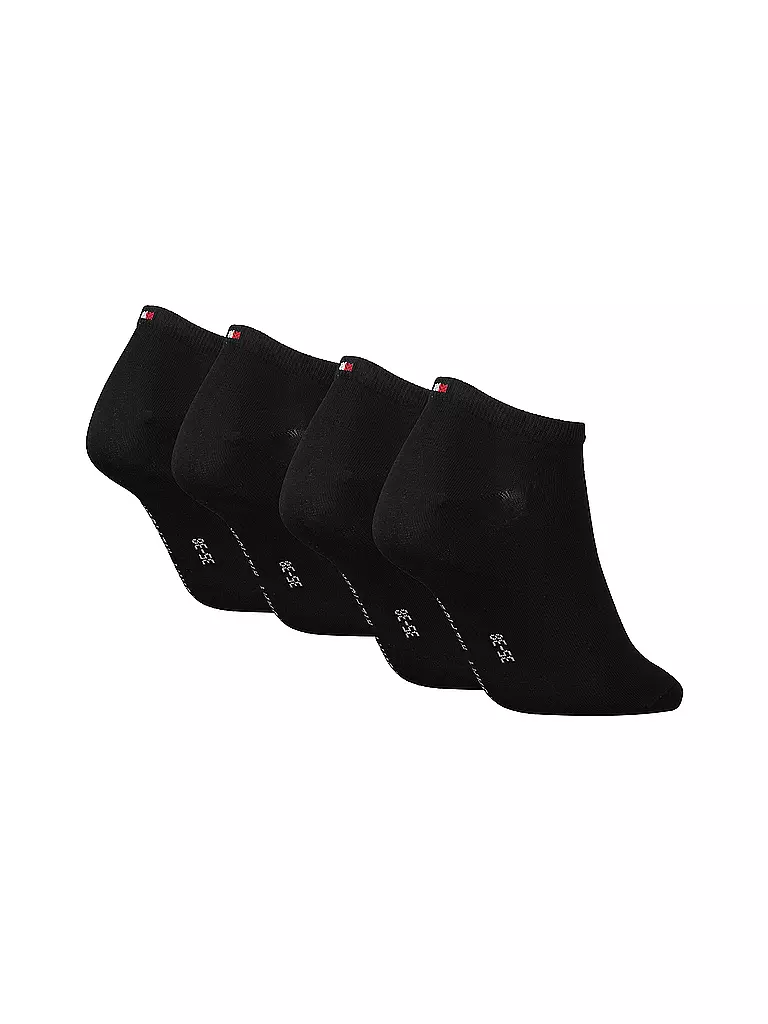 TOMMY HILFIGER | Chaussettes sneaker, lot de 4, noir | Noir