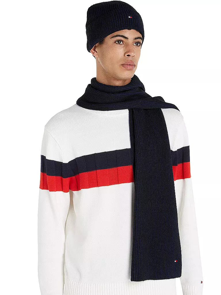 TOMMY HILFIGER | Coffret cadeau bonnet et écharpe | Bleu