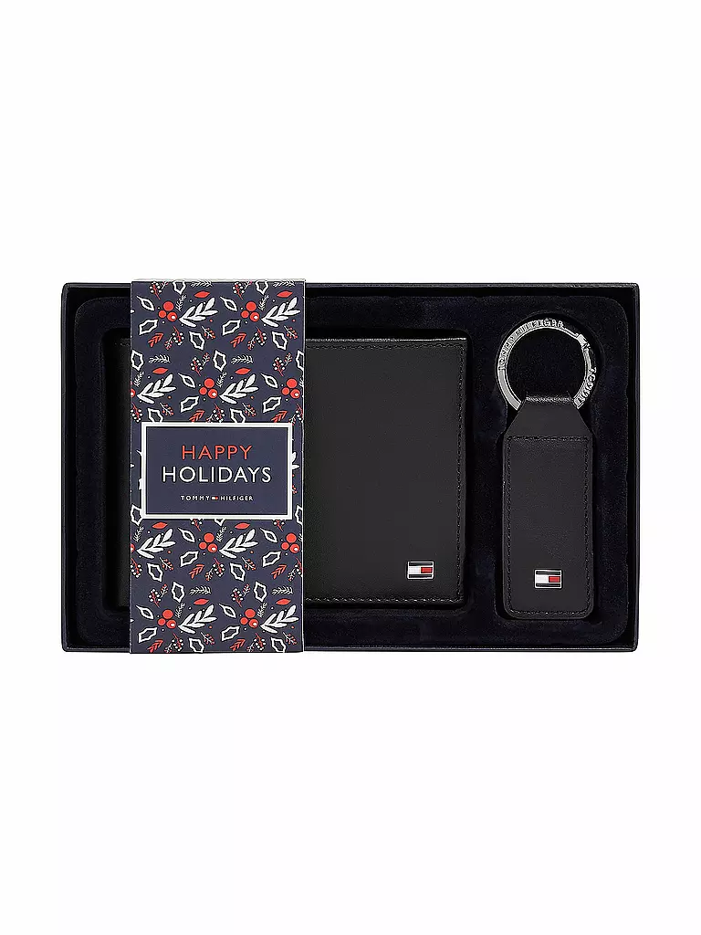 TOMMY HILFIGER | Coffret cadeau portefeuille et porte-clés | schwarz