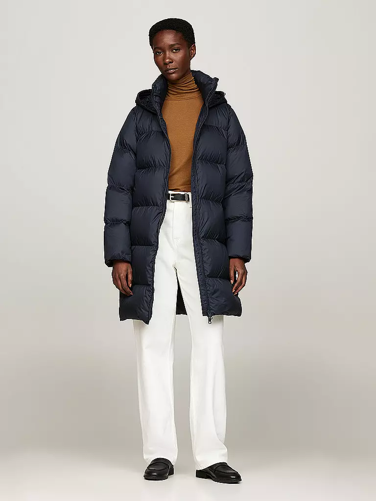 TOMMY HILFIGER | Daunensteppmantel | Bleu foncé