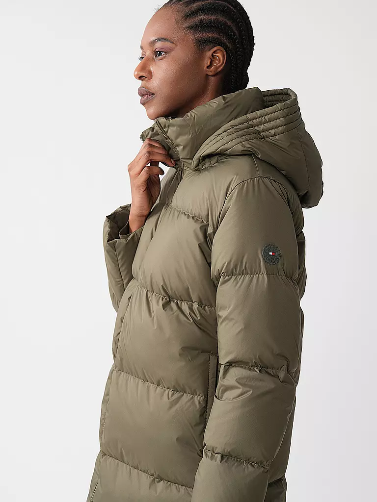 TOMMY HILFIGER | Daunensteppmantel | Olive