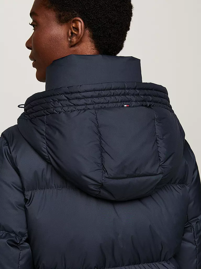 TOMMY HILFIGER | Daunensteppmantel | Bleu foncé