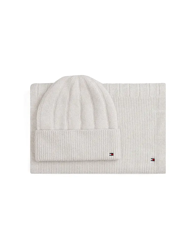 TOMMY HILFIGER | Ensemble 2 pièces bonnet et écharpe | hellgrau