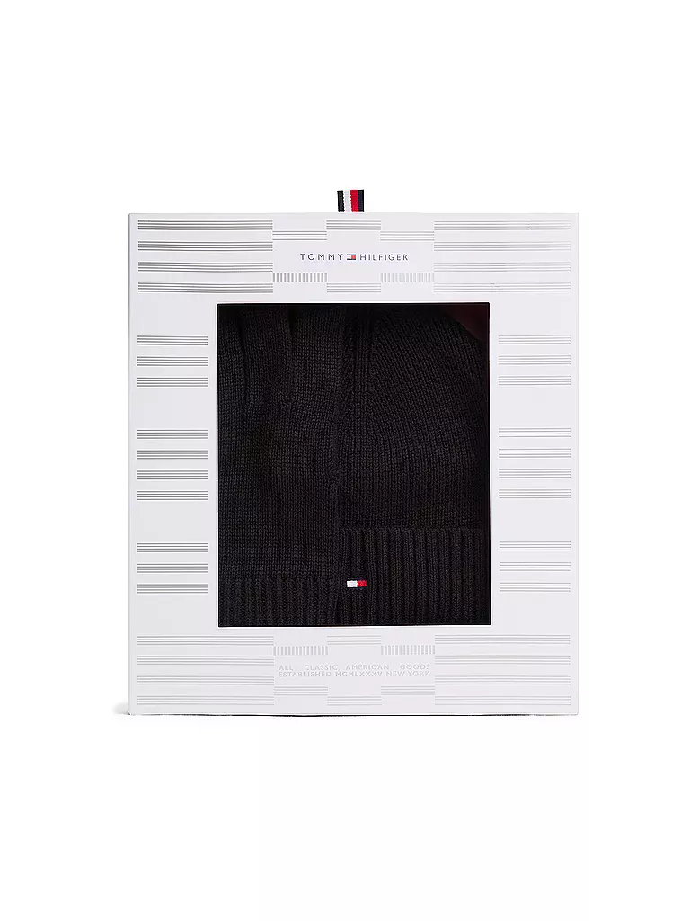 TOMMY HILFIGER | Ensemble 2 pièces bonnet et gants | schwarz