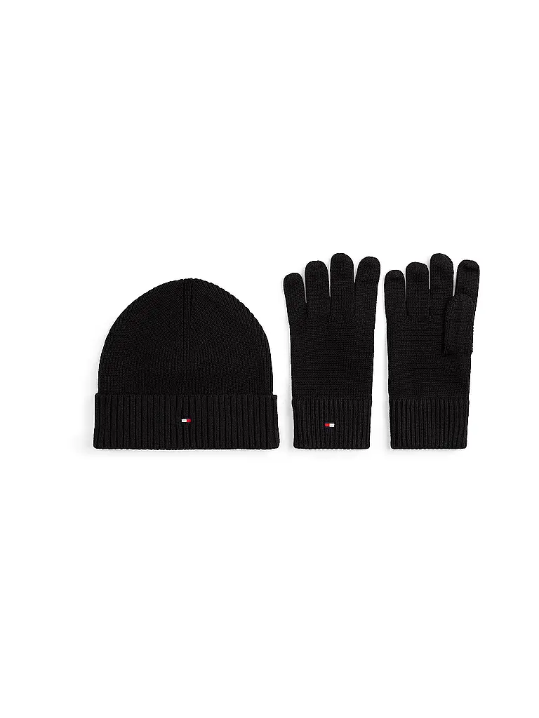 TOMMY HILFIGER | Ensemble 2 pièces bonnet et gants | schwarz