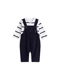 TOMMY HILFIGER | Ensemble bébé 2 pièces, T-shirt à manches longues et salopette | Bleu foncé