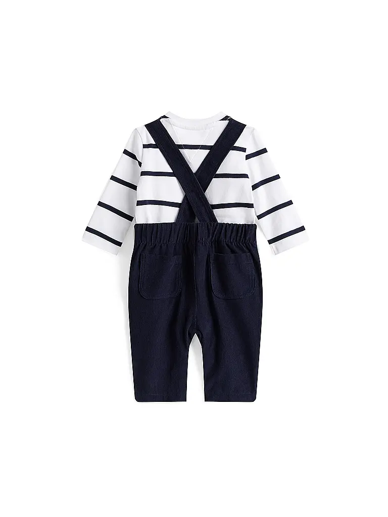 TOMMY HILFIGER | Ensemble bébé 2 pièces, T-shirt à manches longues et salopette | 