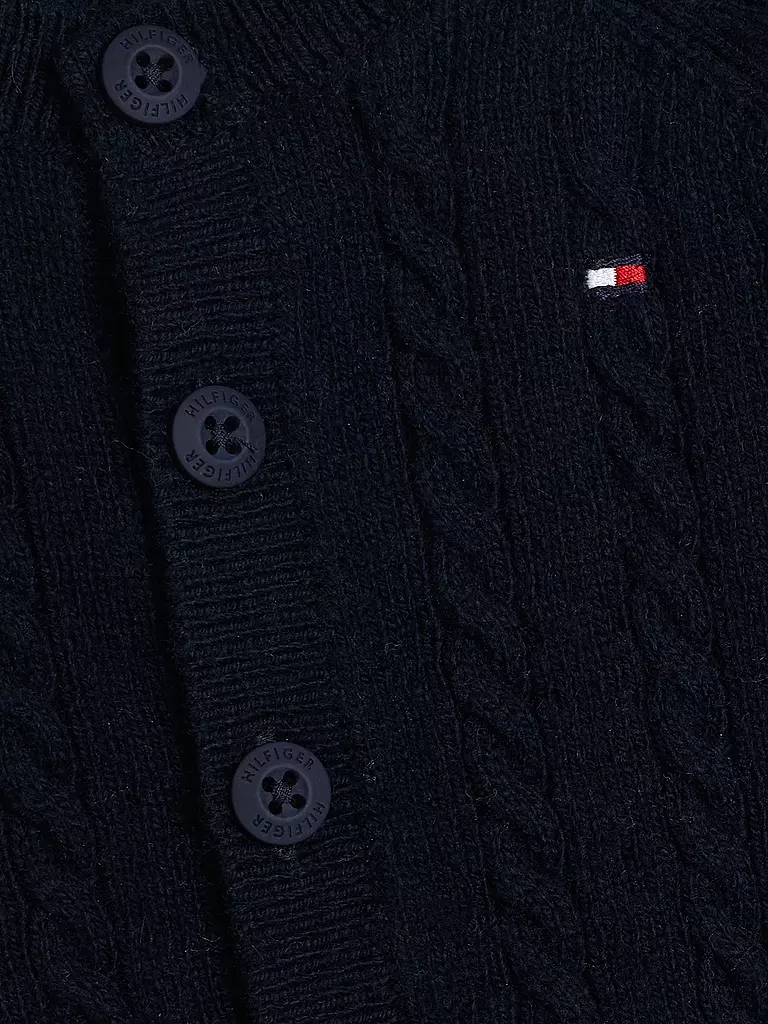 TOMMY HILFIGER | Ensemble bébé 3 pièces cardigan, bonnet et pantalon en tricot | 