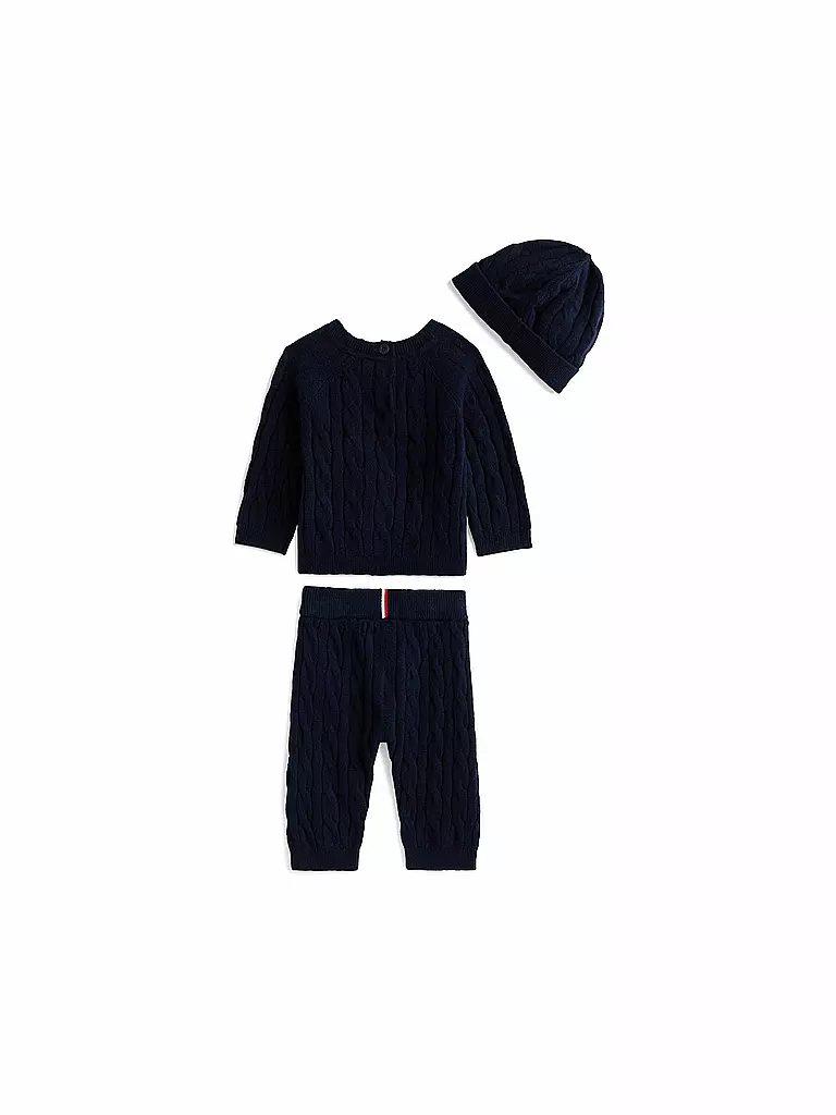 TOMMY HILFIGER | Ensemble bébé 3 pièces pull, pantalon et bonnet | 