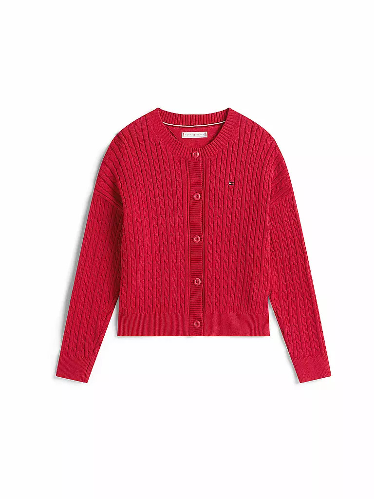 TOMMY HILFIGER | Gilet en tricot pour fille | rot