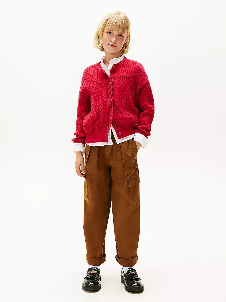 TOMMY HILFIGER | Gilet en tricot pour fille | rot