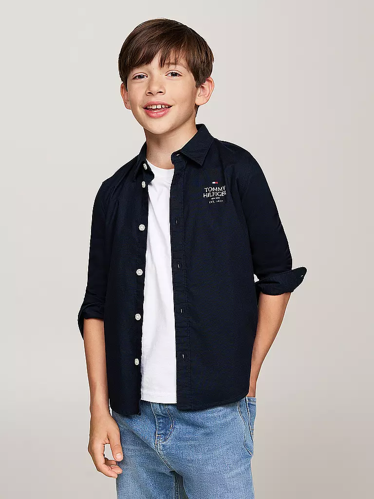 TOMMY HILFIGER | Jungen Hemd  | Bleu foncé