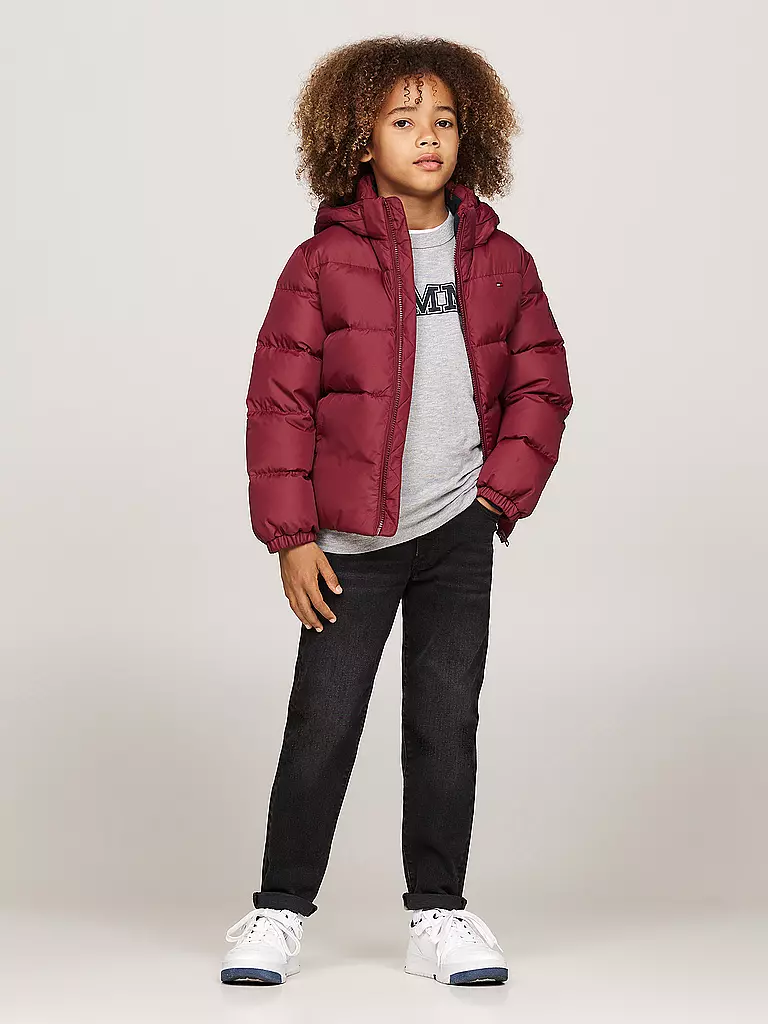 TOMMY HILFIGER | Jungen Steppjacke | Rouge foncé
