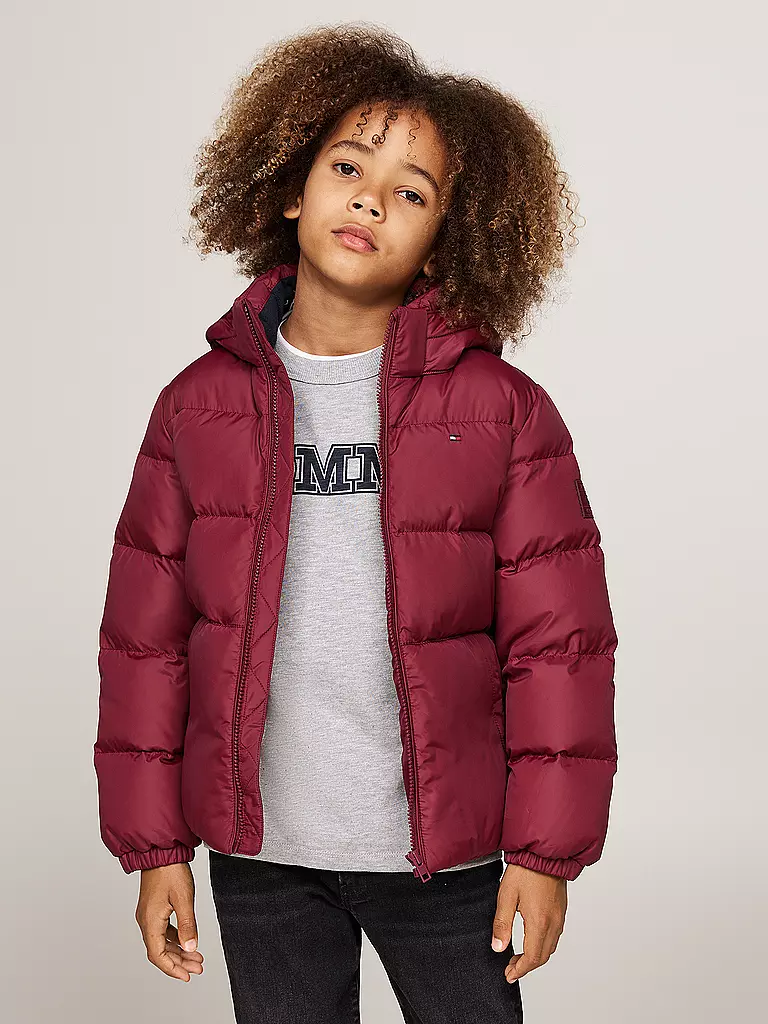 TOMMY HILFIGER | Jungen Steppjacke | Rouge foncé