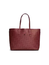 TOMMY HILFIGER | Ledertasche - Shopper TH MONOPLAY LEATHER TOTE | Rouge