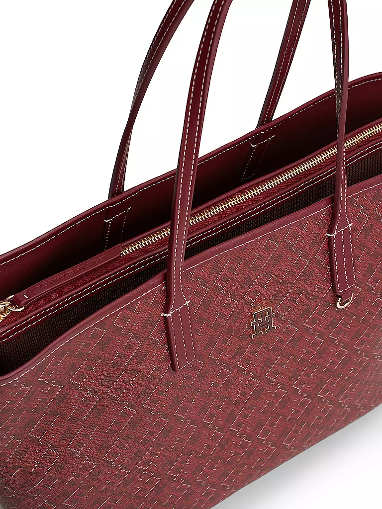 TOMMY HILFIGER | Ledertasche - Shopper TH MONOPLAY LEATHER TOTE | Rouge