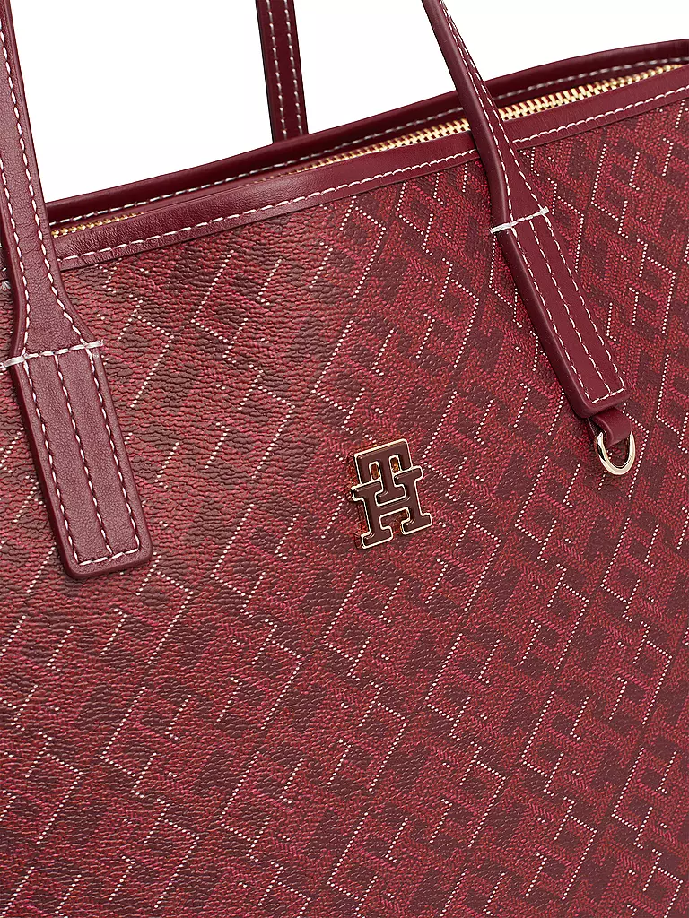 TOMMY HILFIGER | Ledertasche - Shopper TH MONOPLAY LEATHER TOTE | Rouge