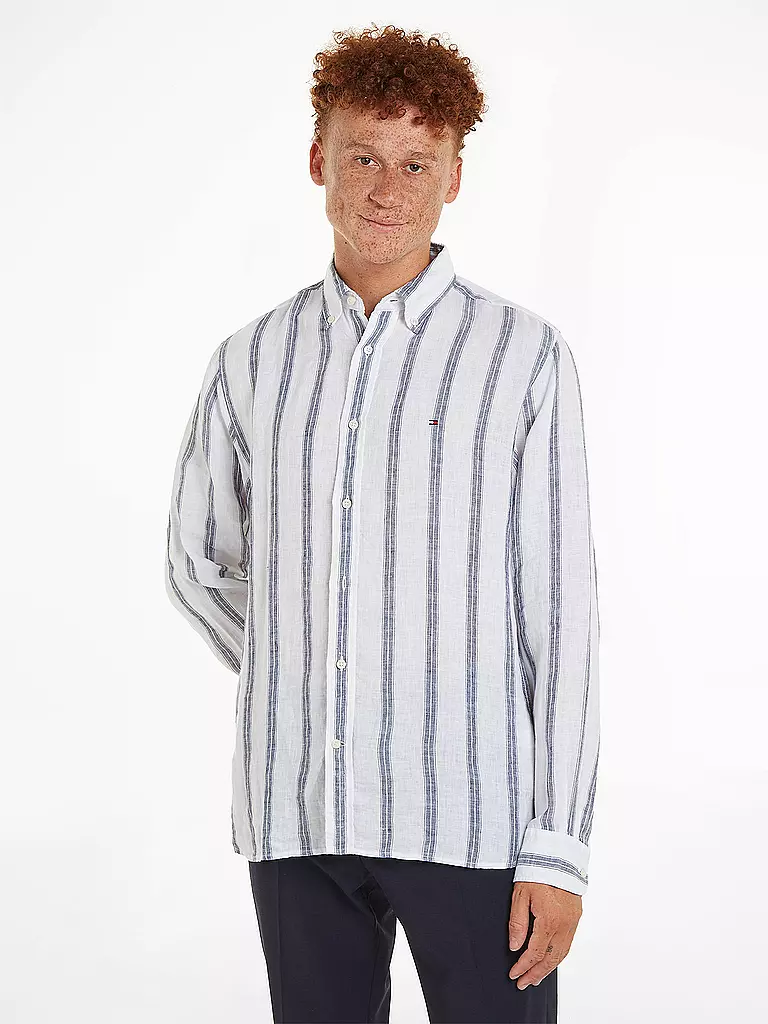 TOMMY HILFIGER | Leinenhemd Slim Fit  | Blanc