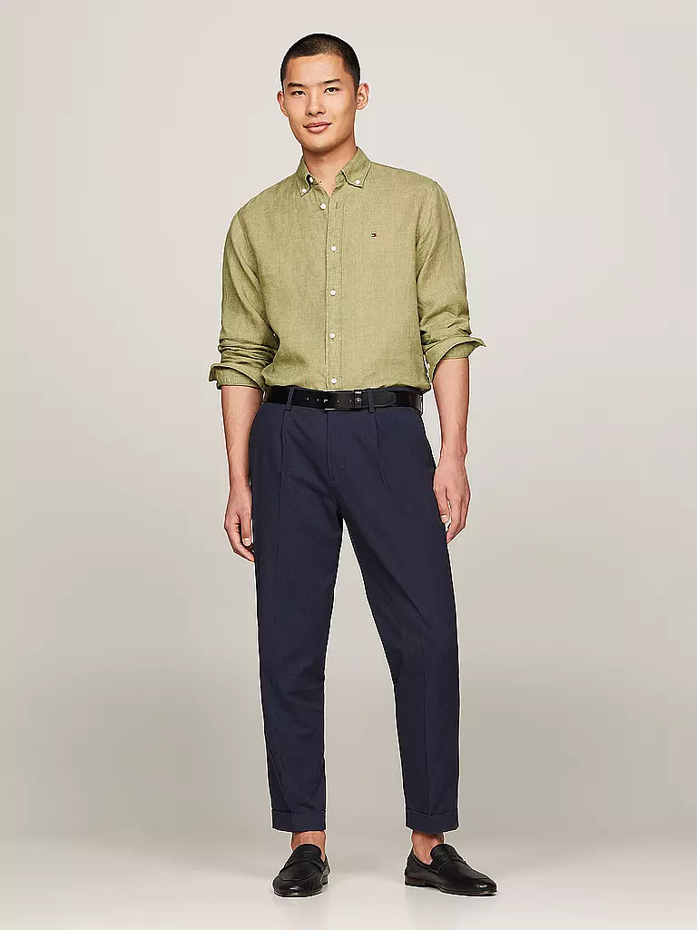 TOMMY HILFIGER | Leinenhemd | Olive