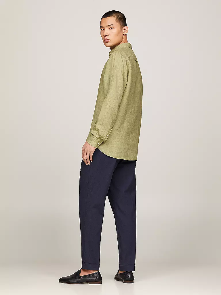 TOMMY HILFIGER | Leinenhemd | Olive