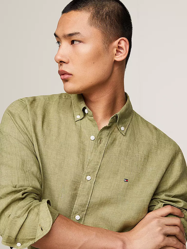 TOMMY HILFIGER | Leinenhemd | Olive