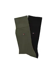 TOMMY HILFIGER | Lot de 2 paires de chaussettes vert armée | Olive
