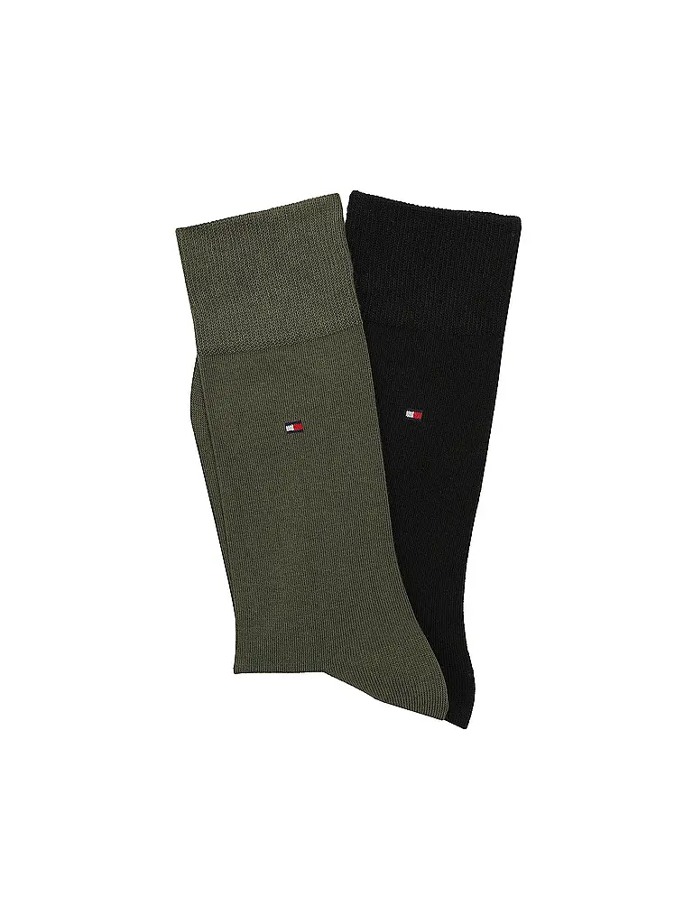 TOMMY HILFIGER | Lot de 2 paires de chaussettes vert armée | Olive