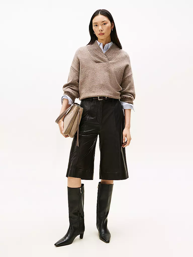 TOMMY HILFIGER | Pantalon en cuir | schwarz
