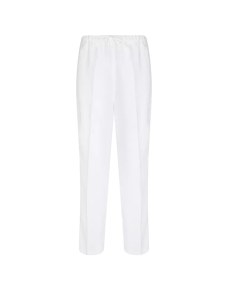 TOMMY HILFIGER | Pantalon en lin coupe jogging | weiss