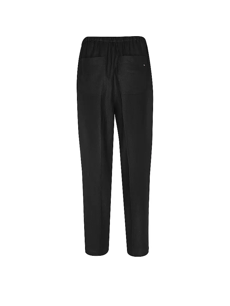 TOMMY HILFIGER | Pantalon en lin coupe jogging | schwarz